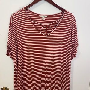 striped t shirt w cute neckline